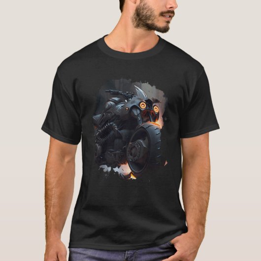 強力なダークネスジャーニー壮大なバイク Tシャツ (正面)