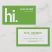 強力なハイ – 名モダン刺 – 緑 名刺 (正面/裏面)