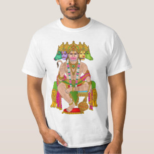 強力なヒンドゥー教の神 パンチムキハヌマーンTシャツ Tシャツ