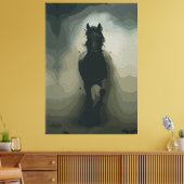 強力なブラックスタリオンの動作 キャンバスプリント (インサイチュ (リビング))