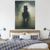 強力なブラックスタリオンの動作 キャンバスプリント (インサイチュ (寝室))