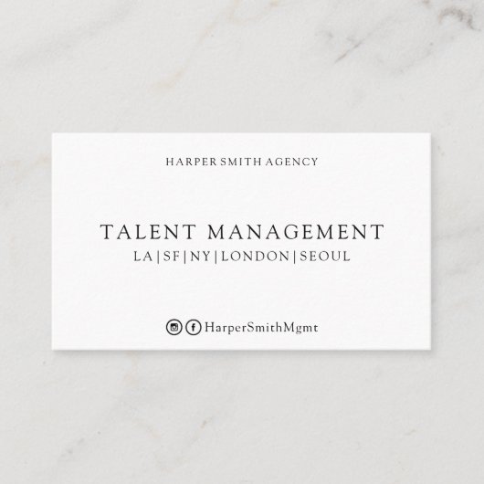 強力なプロフェッショナルブラック&ホワイトの名刺 名刺 (正面)