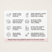 強力なモダンリップ赤面アフターケア指示カード (裏面)