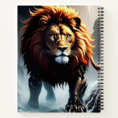 強力なライオン歩くオーバーウォーター ノートブック (裏面)