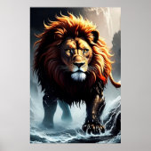 強力なライオン歩くオーバーウォーター ポスター (正面)