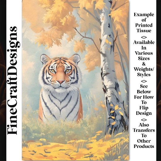 強力なリーガルタイガー、強烈な視線CB2デコページ 薄葉紙