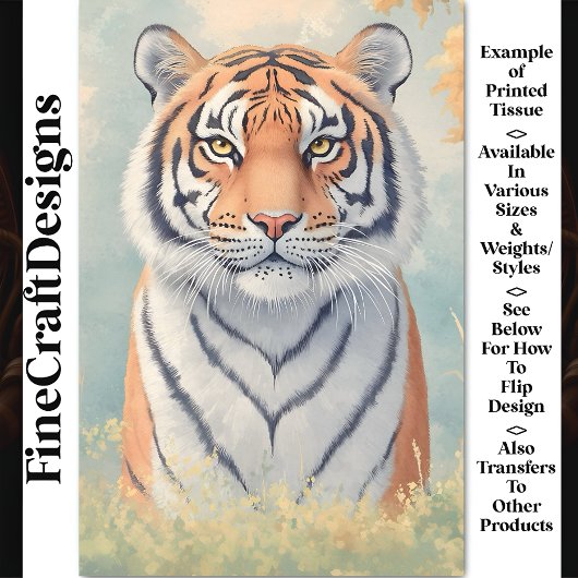 強力なリーガルタイガー、強烈な視線CB3デコページ 薄葉紙