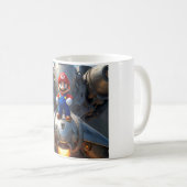 強力なロケットに立つマリオ コーヒーマグカップ (正面右)