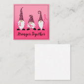 強力な一緒に乳がんピンクリボン ノートカード (正面/裏面)