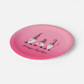 強力な一緒に乳がんピンクリボン ペーパープレート (アングル)