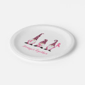 強力な一緒に乳癌ピンクリボン紙 ペーパープレート (アングル)