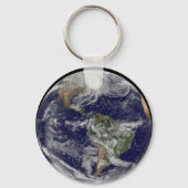 強力な冬の嵐を示す完全な地球。 キーホルダー (裏面)