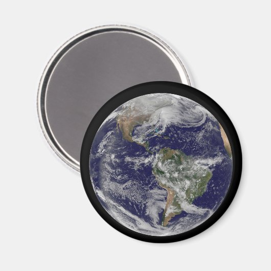 強力な冬の嵐を示す完全な地球。 マグネット (正面/裏面)