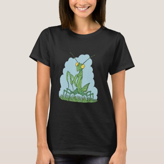 強力な前脚を持つカマキリの昆虫 カマキリ Tシャツ (正面)