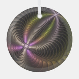 強力な動きカラフル抽象芸術フラクタル ガラスオーナメント