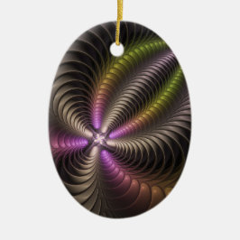 強力な動きカラフル抽象芸術フラクタル セラミックオーナメント