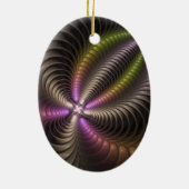 強力な動きカラフル抽象芸術フラクタル セラミックオーナメント (裏面)