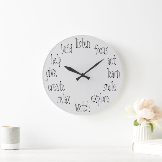 強力な動詞カッコいい感動的 ラージ壁時計 (ホーム)