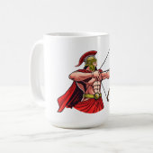 強力な古代の戦士が弓と矢を保持 コーヒーマグカップ (正面左)