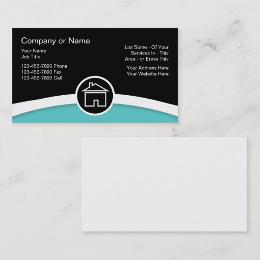 強力な実在エステート用名刺 名刺 (正面/裏面)