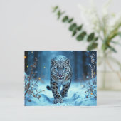 強力な捕食者の雪の荒野の寒い美しい ポストカード (スタンド正面)