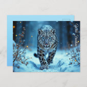 強力な捕食者の雪の荒野の寒い美しい ポストカード (正面/裏面)
