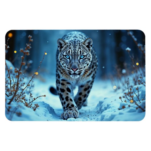 強力な捕食者の雪の荒野の寒い美しい マグネット (横)