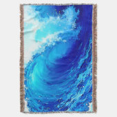 強力な海波サージデザイン スローブランケット (正面縦)