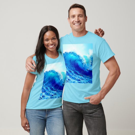 強力な海波サージデザイン Tシャツ (ユニセックス)