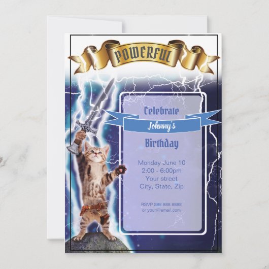 強力な猫の招待状 招待状 (正面)