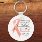 強力な生存者を支える子宮がん キーホルダー (正面)