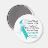 強力な生存者を支援する子宮頸がん マグネット (正面/裏面)