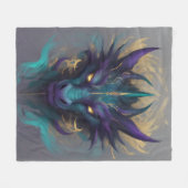 強力な神話のドラゴンヘッド フリースブランケット (正面(横))