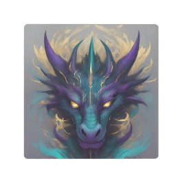 強力な神話のドラゴンヘッド メタルプリント