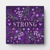 強力な紫の感動的ハートフローラかわいらし フォトプラーク (正面)