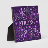 強力な紫の感動的ハートフローラかわいらし フォトプラーク (正面)