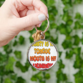 強力な舌の弱い口写真 キーホルダー (手)