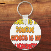 強力な舌の弱い口写真 キーホルダー (正面)