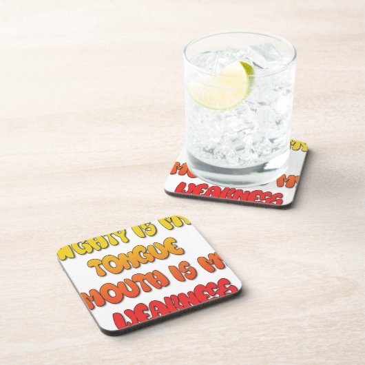 強力な舌の弱い口写真 コースター (右側)