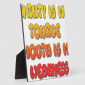 強力な舌の弱い口写真 フォトプラーク (側面)