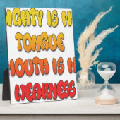 強力な舌の弱い口写真 フォトプラーク (側面)