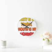 強力な舌の弱い口写真 ラウンド壁時計 (ホーム)