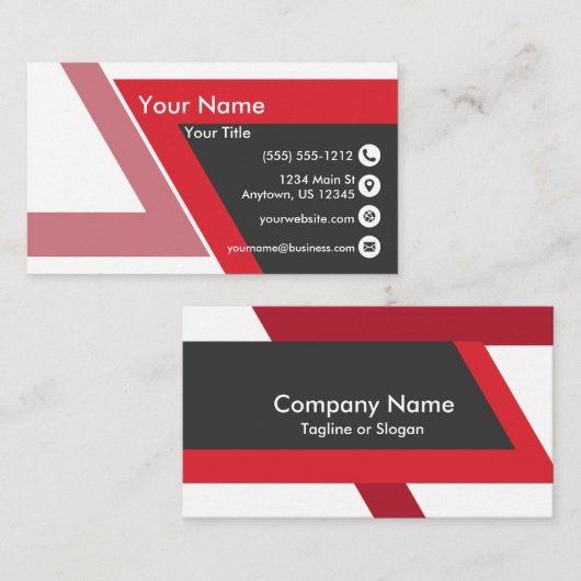 強力な赤と黒 名刺 (正面/裏面)