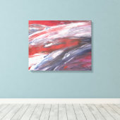 強力な赤、白、青絵画のプリント キャンバスプリント (インサイチュ (ウッドフロア))