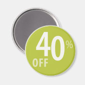 強力な40%オフ販売サイン – 磁石 (正面/裏面)