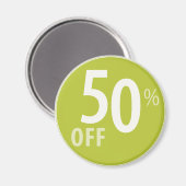 強力な50%オフ販売サイン – 磁石 (正面/裏面)