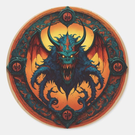 強力なesportsエンブレムを説明する ラウンドシール (正面)