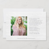 強化された卒業発表招待状 案内状 (裏面)