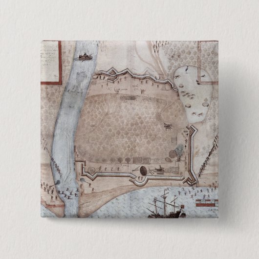 強化された野営、プエルトリコ 缶バッジ (正面)