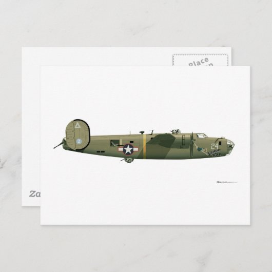 強化されたB-24解放者のいちご ポストカード (正面/裏面)